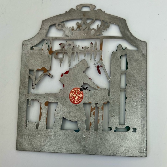 Vintage Estate Wilhem Schweizer Metal Christmas Tree Ornament The Carpenter - Picture 2 of 9